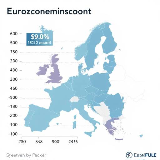 Grafico che mostra l'andamento dell'inflazione nell'Eurozona